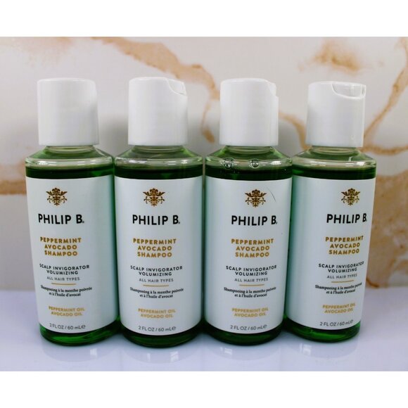 Philip B Peppermint Avocado Scalp Invigorator Volumizing Shampoo 2ml bottles X4 - Picture 2 of 6
